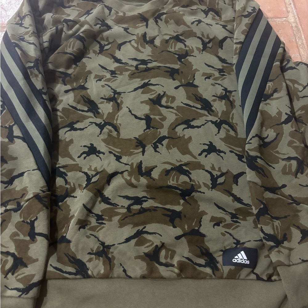 adidas Camouflage Sweatshirt - Green and Brown